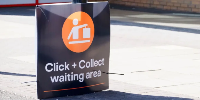 click and collect waiting area sign